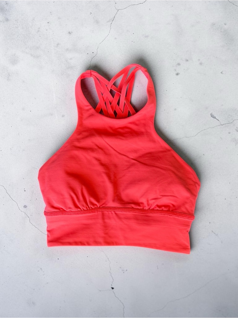Lululemon Coral Strappy High-Neck Sports Bra